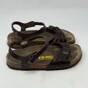 Viking Comfort Revolution Sandals Womens 10.5 EU 41 Brown Ankle Strap Cork Shoes